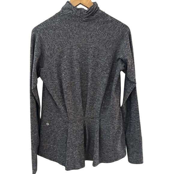 Lululemon Warm Your Core Long Sleeve Tee Heathered Black Size Medium - Picture 5 of 11
